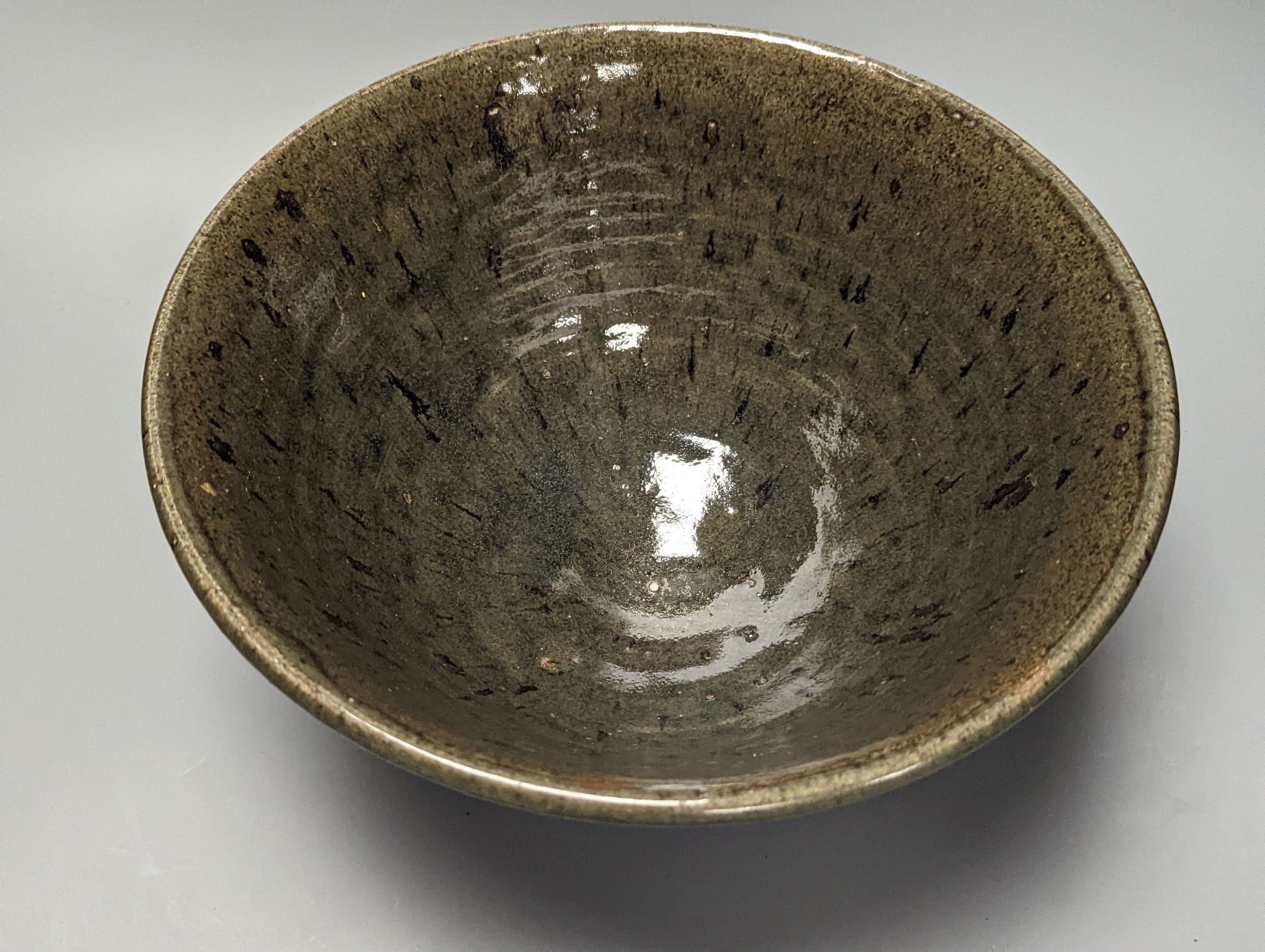 Attributed to Gwilyn Thomas, a studio pottery bowl. Diameter 31cm, incised mark and date ‘69’